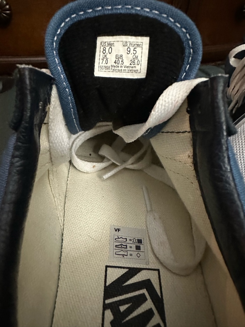 Vans Blue and Black Low-Top Skate Sneakers with White Stripe, Never worn! - Picture 4 of 4